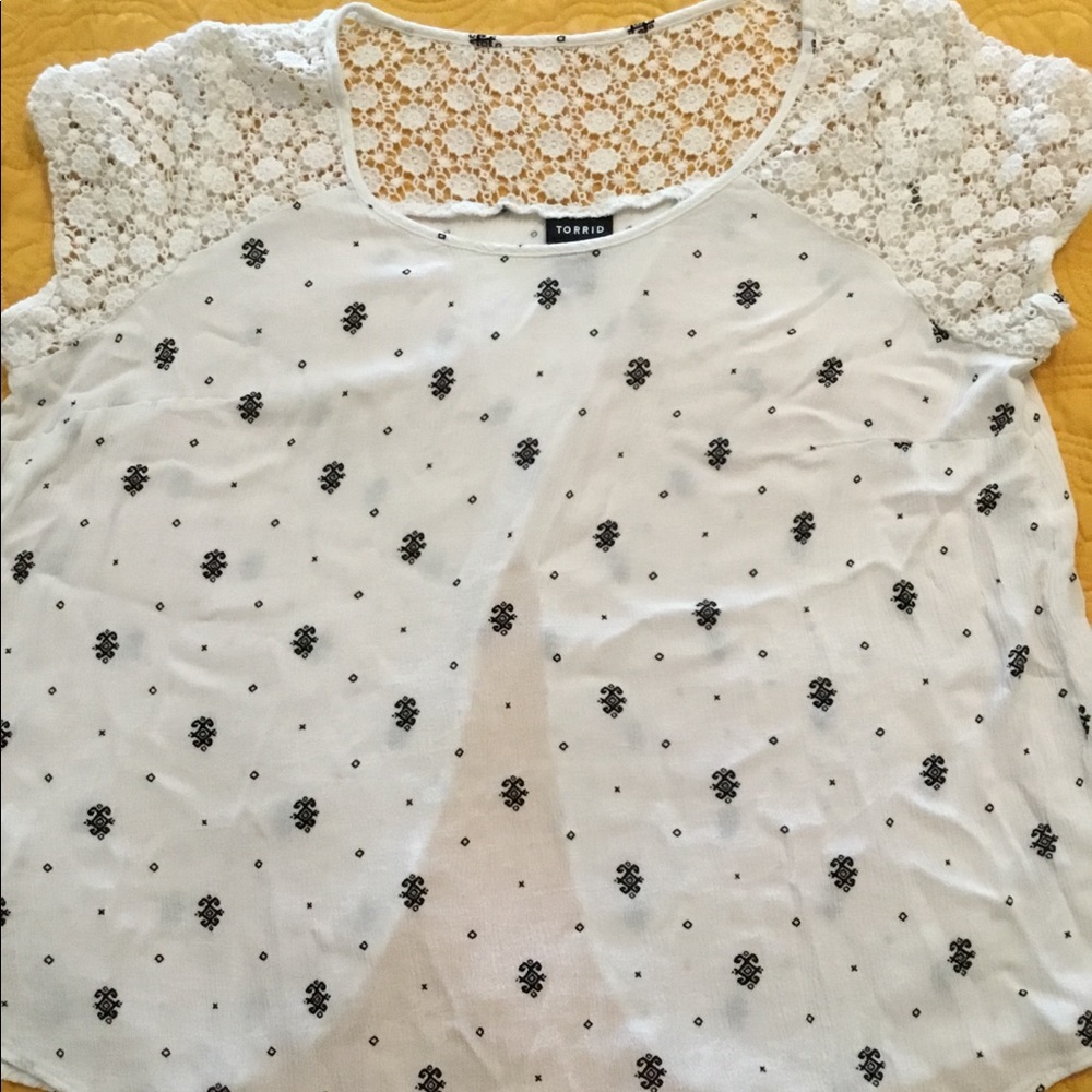 TORRID black and white blouse.